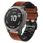 Cinturino in pelle siliconata con cuciture per Garmin Fenix 7