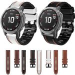 Cinturino in pelle siliconata con cuciture per Garmin Fenix 7