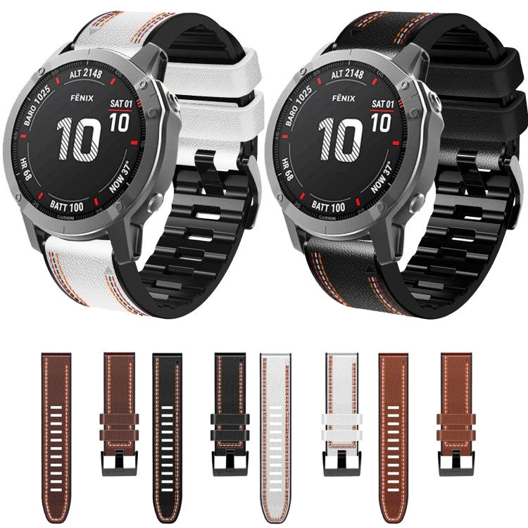 Cinturino in pelle siliconata con cuciture per Garmin Fenix 7