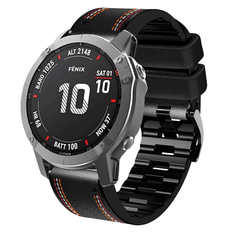 Cinturino in pelle siliconata con cuciture per Garmin Fenix 7