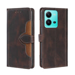 Custodia per telefono in pelle con fibbia magnetica Skin Feel, For Motorola Moto E32 India/E22s 4G Global, For OPPO A17, For OPPO K10x 5G, For Realme C33 4G, For vivo V25 5G/V25e 5G, For vivo Y16 4G/Y02s 4G