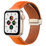 Cinturino in pelle con fibbia pieghevole per Apple Watch