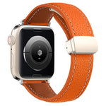 Cinturino in pelle con fibbia pieghevole per Apple Watch