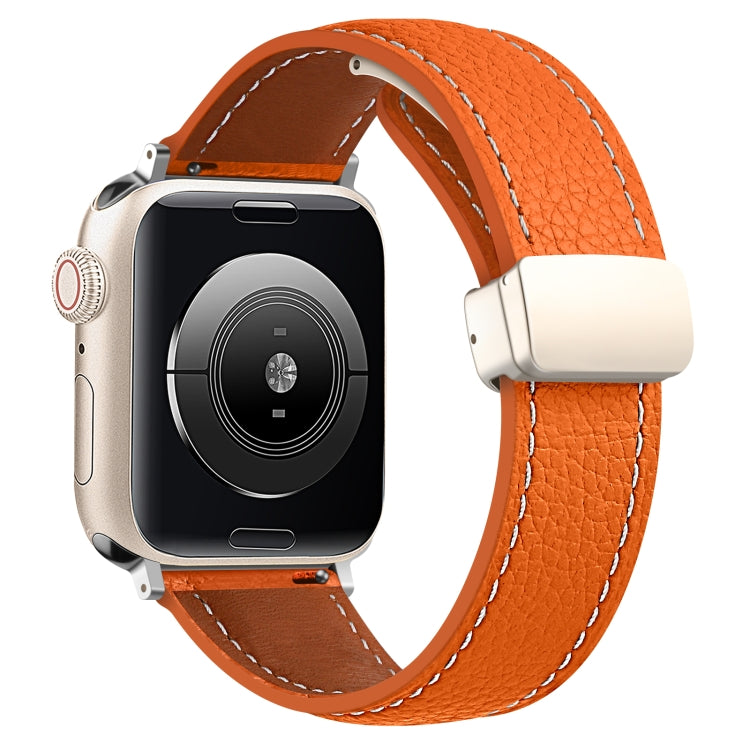 Cinturino in pelle con fibbia pieghevole per Apple Watch