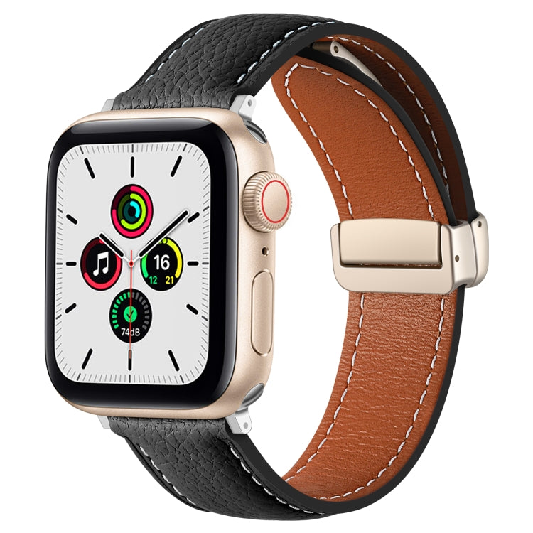Cinturino in pelle con fibbia pieghevole per Apple Watch