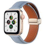 Cinturino in pelle con fibbia pieghevole per Apple Watch