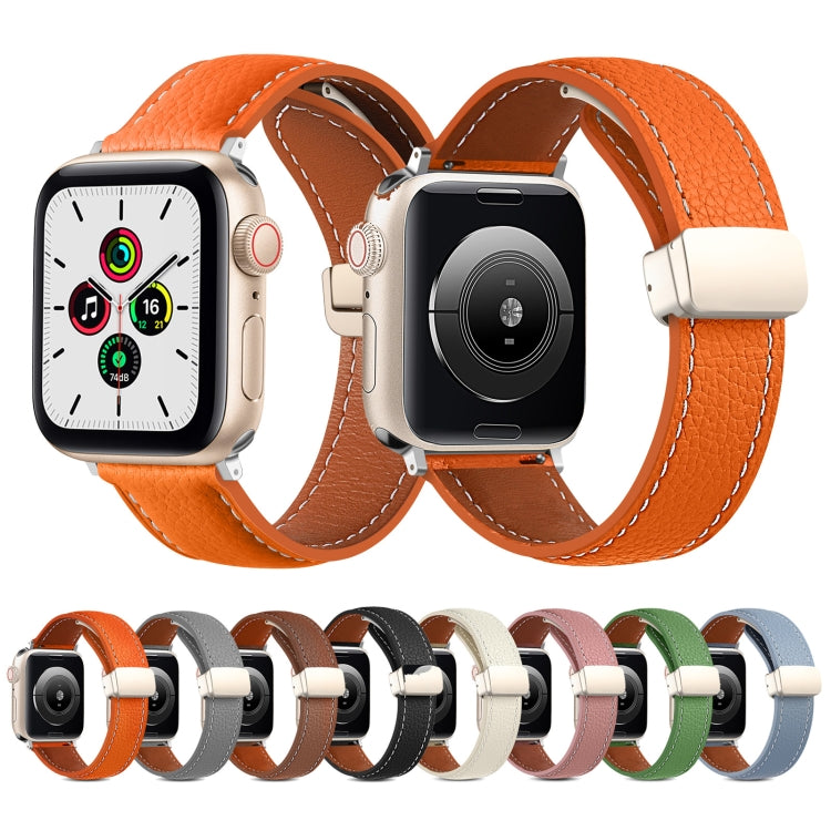 Cinturino in pelle con fibbia pieghevole per Apple Watch