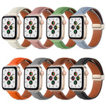 Cinturino in pelle con fibbia pieghevole per Apple Watch