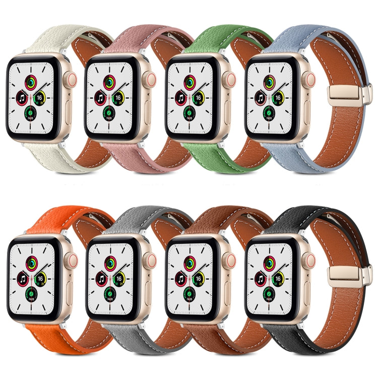Cinturino in pelle con fibbia pieghevole per Apple Watch
