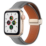 Cinturino in pelle con fibbia pieghevole per Apple Watch