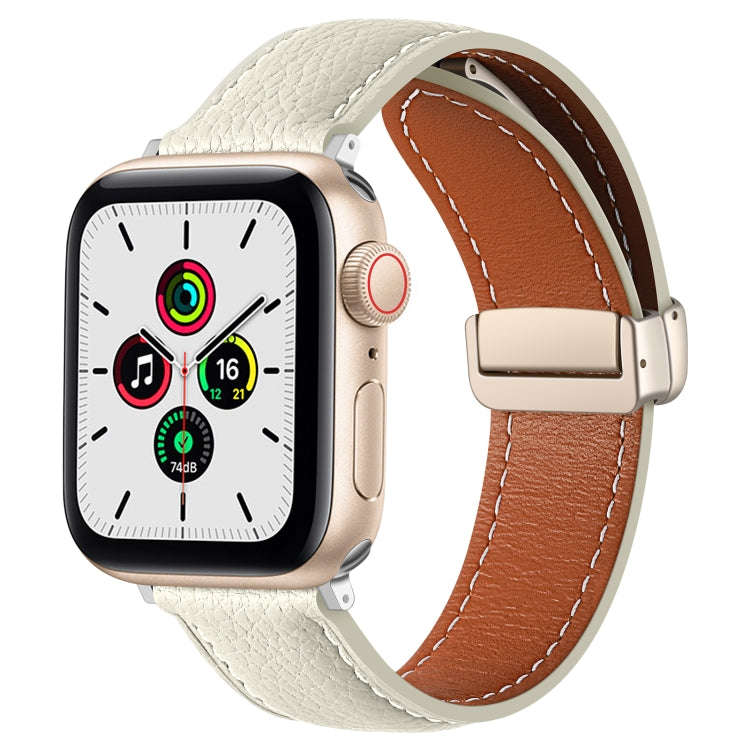 Cinturino in pelle con fibbia pieghevole per Apple Watch