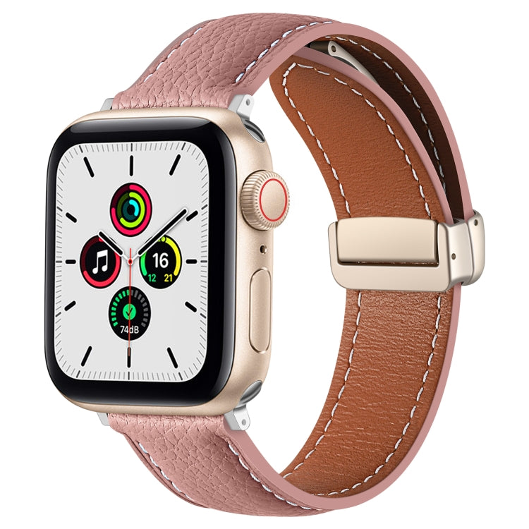 Cinturino in pelle con fibbia pieghevole per Apple Watch