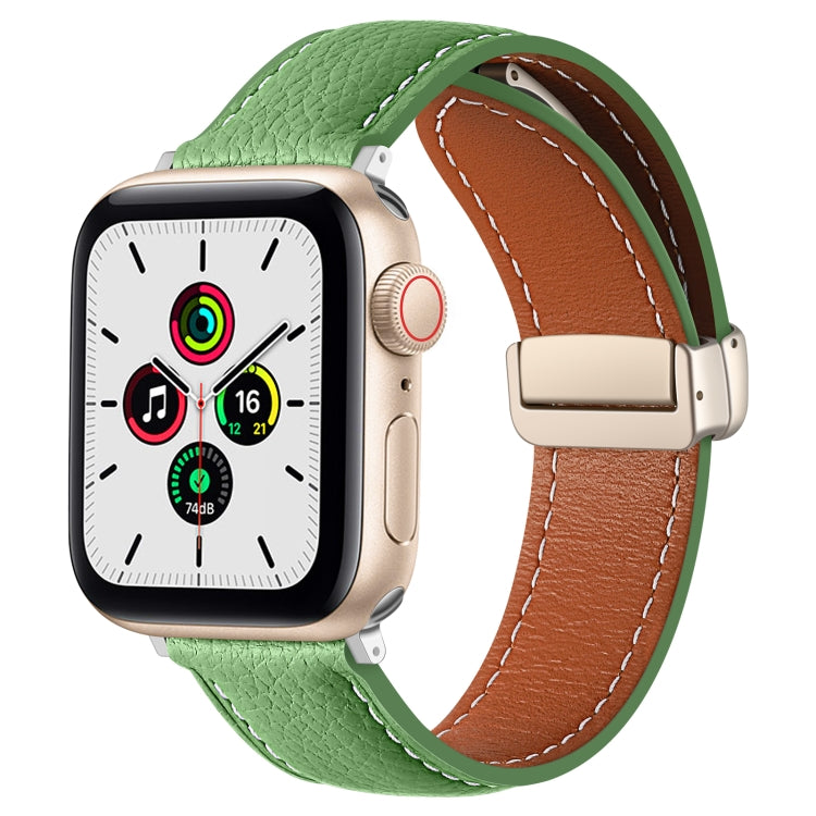 Cinturino in pelle con fibbia pieghevole per Apple Watch