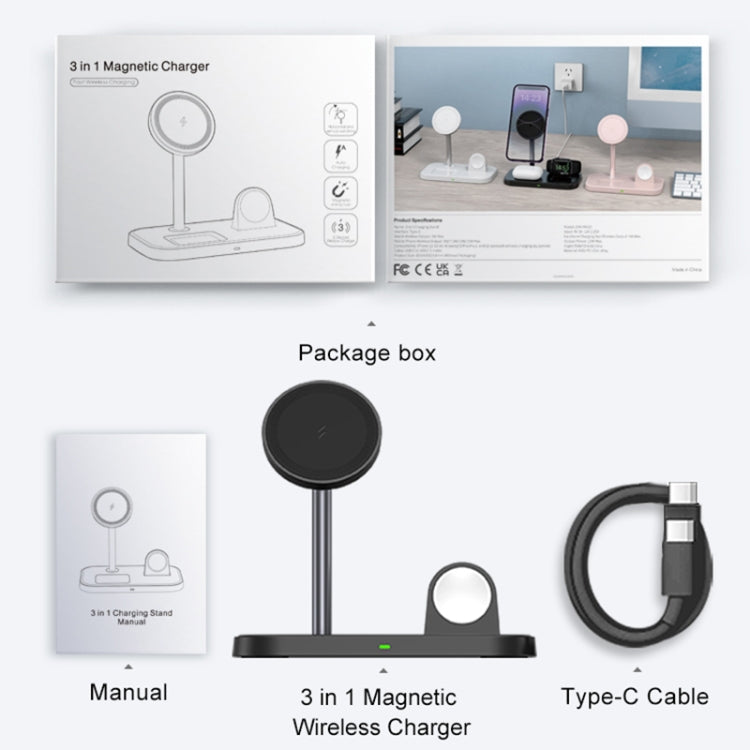 WA22 Supporto 3 in 1 con caricabatterie wireless magnetico
