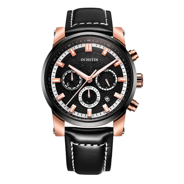 Orologio al quarzo con cinturino in pelle 43mm
