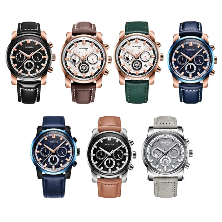 Orologio al quarzo con cinturino in pelle 43mm
