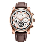 Orologio al quarzo con cinturino in pelle 43mm