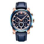 Orologio al quarzo con cinturino in pelle 43mm