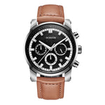 Orologio al quarzo con cinturino in pelle 43mm
