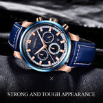 Orologio al quarzo con cinturino in pelle 43mm