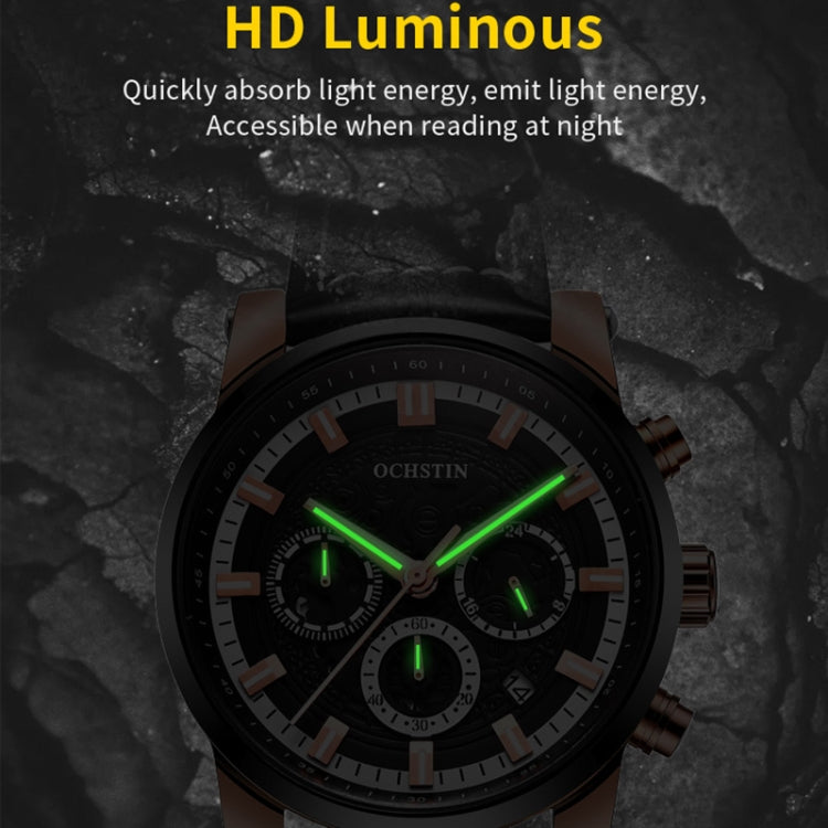 Orologio al quarzo con cinturino in pelle 43mm