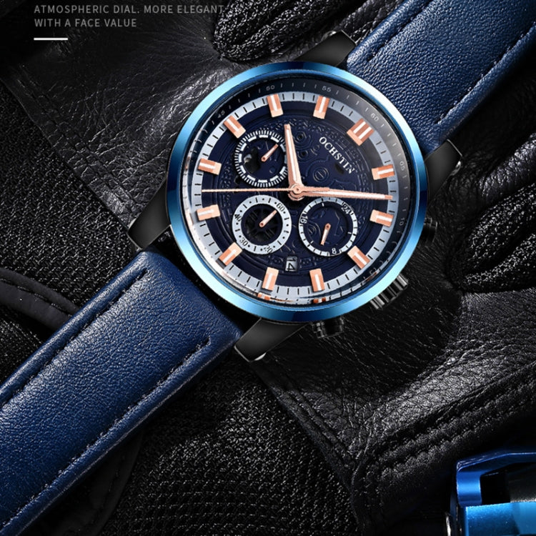 Orologio al quarzo con cinturino in pelle 43mm