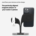 Caricabatterie wireless magnetico 5 in 1 da 15W
