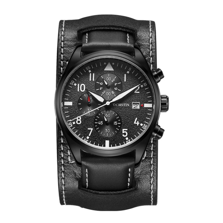 Orologio da polso multifunzionale con cinturino in pelle