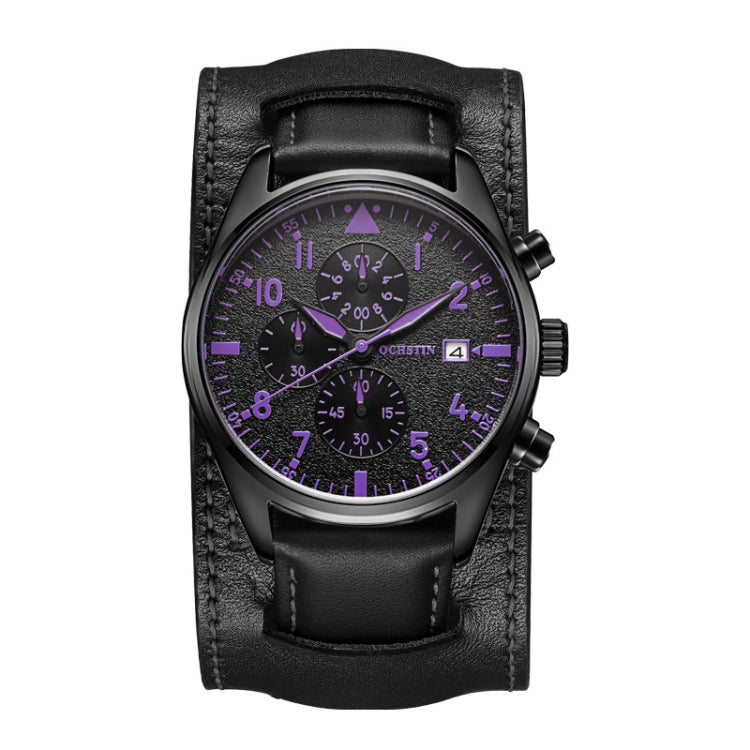 Orologio da polso multifunzionale con cinturino in pelle