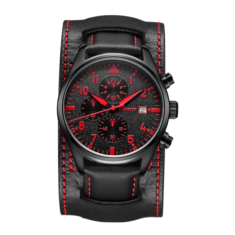 Orologio da polso multifunzionale con cinturino in pelle