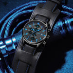 Orologio da polso multifunzionale con cinturino in pelle