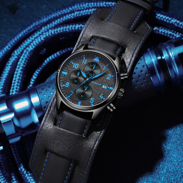 Orologio da polso multifunzionale con cinturino in pelle