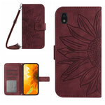Skin Feel Custodia per cellulare in pelle con motivo a fiori di sole con cordino, For ZTE Blade A71, For ZTE Blade L210
