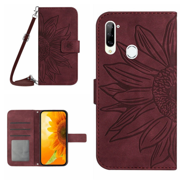 Skin Feel Custodia per cellulare in pelle con motivo a fiori di sole con cordino, For ZTE Libero 5G, For ZTE Libero 5G II A103ZT Japan Edition