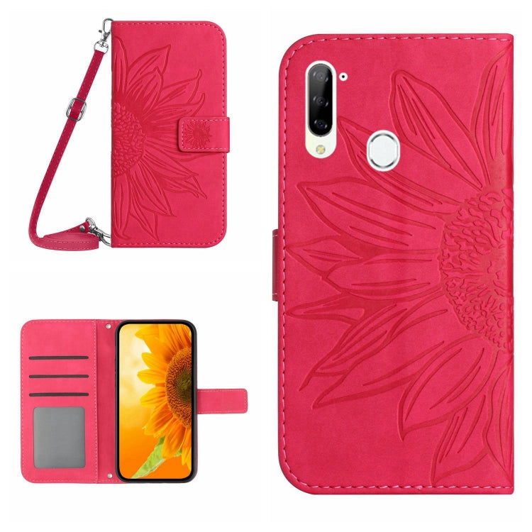 Skin Feel Custodia per cellulare in pelle con motivo a fiori di sole con cordino, For ZTE Libero 5G, For ZTE Libero 5G II A103ZT Japan Edition