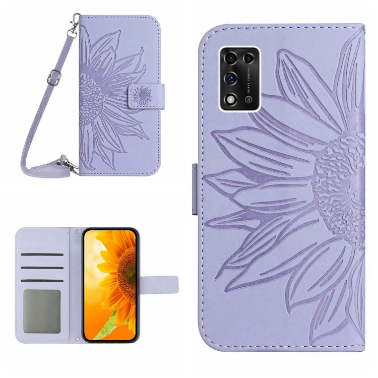 Skin Feel Custodia per cellulare in pelle con motivo a fiori di sole con cordino, For ZTE Libero 5G, For ZTE Libero 5G II A103ZT Japan Edition