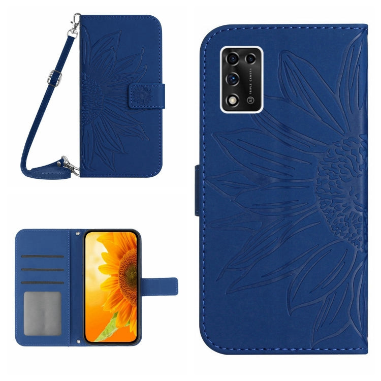 Skin Feel Custodia per cellulare in pelle con motivo a fiori di sole con cordino, For ZTE Libero 5G, For ZTE Libero 5G II A103ZT Japan Edition