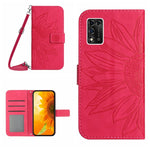 Skin Feel Custodia per cellulare in pelle con motivo a fiori di sole con cordino, For ZTE Libero 5G, For ZTE Libero 5G II A103ZT Japan Edition