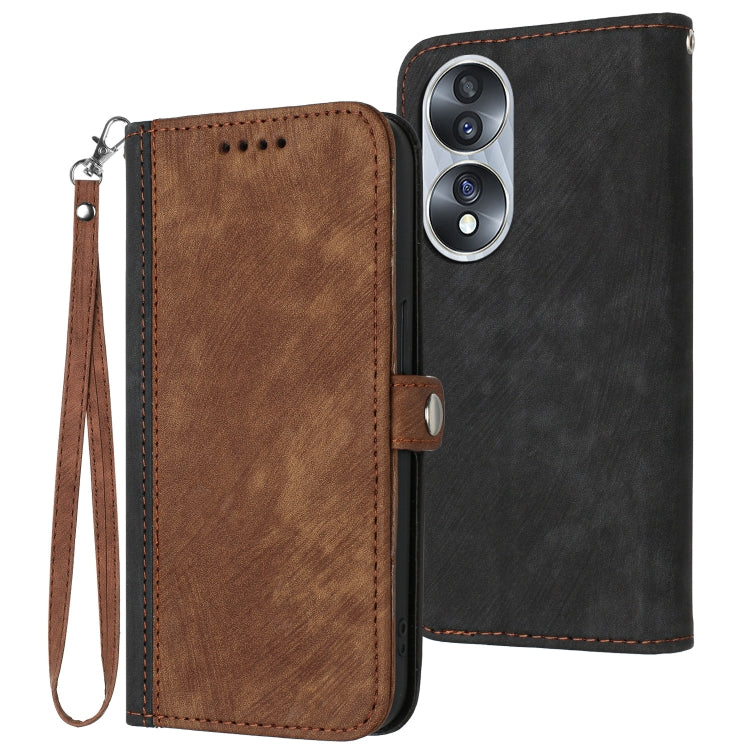 Custodia per telefono in pelle con cinturino a mano doppia piega con fibbia laterale, For Honor 10 Lite, For Honor 70 Pro, For Honor X7, For Huawei Mate 10 Lite