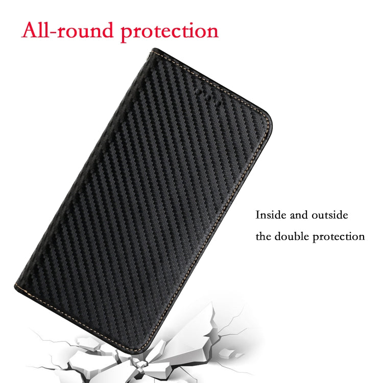 Custodia per telefono in pelle con vibrazione magnetica in fibra di carbonio, For Samsung Galaxy S23 Ultra 5G, For vivo Y16, For vivo Y22s, For Xiaomi Redmi A1