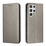Custodia per telefono in pelle con vibrazione magnetica in fibra di carbonio, For Samsung Galaxy S23 Ultra 5G, For vivo Y16, For vivo Y22s, For Xiaomi Redmi A1