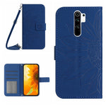 Skin Feel Custodia per cellulare in pelle con motivo a fiori di sole con cordino, For Xiaomi Redmi 8 / 8A, For Xiaomi Redmi 9 / POCO M2