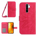 Skin Feel Custodia per cellulare in pelle con motivo a fiori di sole con cordino, For Xiaomi Redmi 8 / 8A, For Xiaomi Redmi 9 / POCO M2