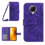 Skin Feel Custodia per cellulare in pelle con motivo a fiori di sole con cordino, For Xiaomi Redmi K30 Pro / Poco F2 Pro, For Xiaomi Redmi K40 / K40 Pro / Poco F3 / F3 Pro / 11i / 11X / 11X Pro, For Xiaomi Redmi K40 / K40 Pro /