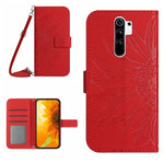 Skin Feel Custodia per cellulare in pelle con motivo a fiori di sole con cordino, For Xiaomi Redmi Note 8 Pro, For Xiaomi Redmi Note 8T