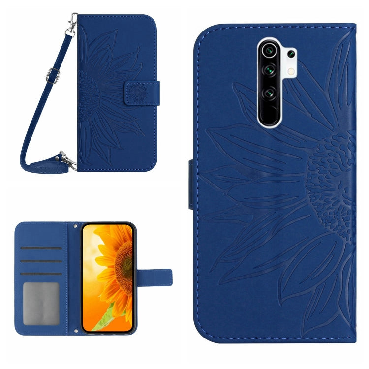 Skin Feel Custodia per cellulare in pelle con motivo a fiori di sole con cordino, For Xiaomi Redmi Note 8 Pro, For Xiaomi Redmi Note 8T