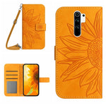 Skin Feel Custodia per cellulare in pelle con motivo a fiori di sole con cordino, For Xiaomi Redmi Note 8 Pro, For Xiaomi Redmi Note 8T