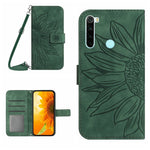 Skin Feel Custodia per cellulare in pelle con motivo a fiori di sole con cordino, For Xiaomi Redmi Note 8 Pro, For Xiaomi Redmi Note 8T