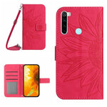 Skin Feel Custodia per cellulare in pelle con motivo a fiori di sole con cordino, For Xiaomi Redmi Note 8 Pro, For Xiaomi Redmi Note 8T