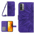 Skin Feel Custodia per cellulare in pelle con motivo a fiori di sole con cordino, For Xiaomi Redmi 9T / 9 Power / Poco M3, For Xiaomi Redmi Note 9T